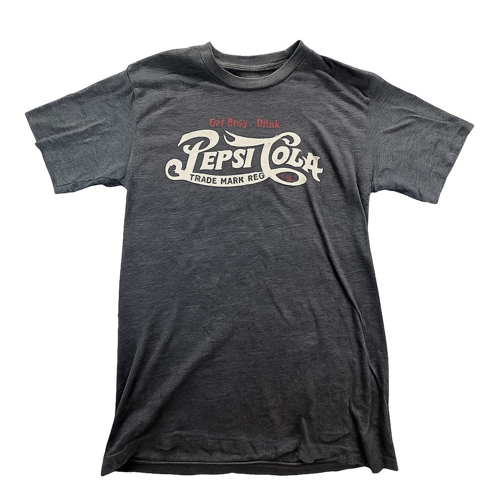 Savvy Pepsi-Cola Graphic T-Shirt Mens Medium Gray Heather Distressed Logo 2015